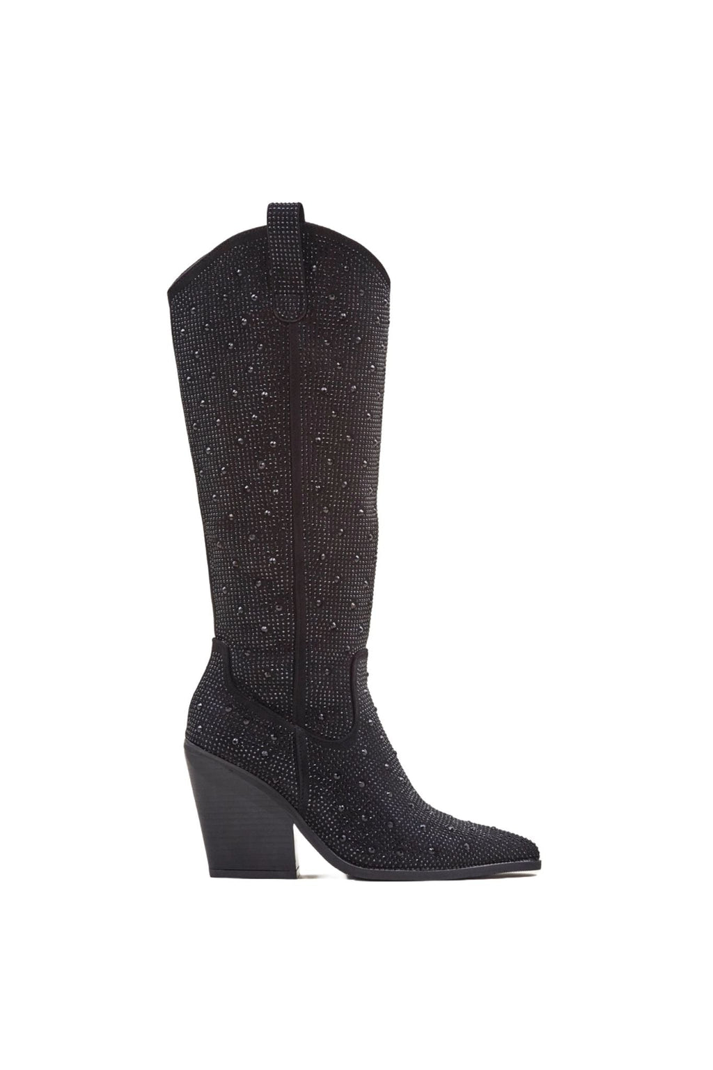 Santiags Noires à Paillettes et Strass