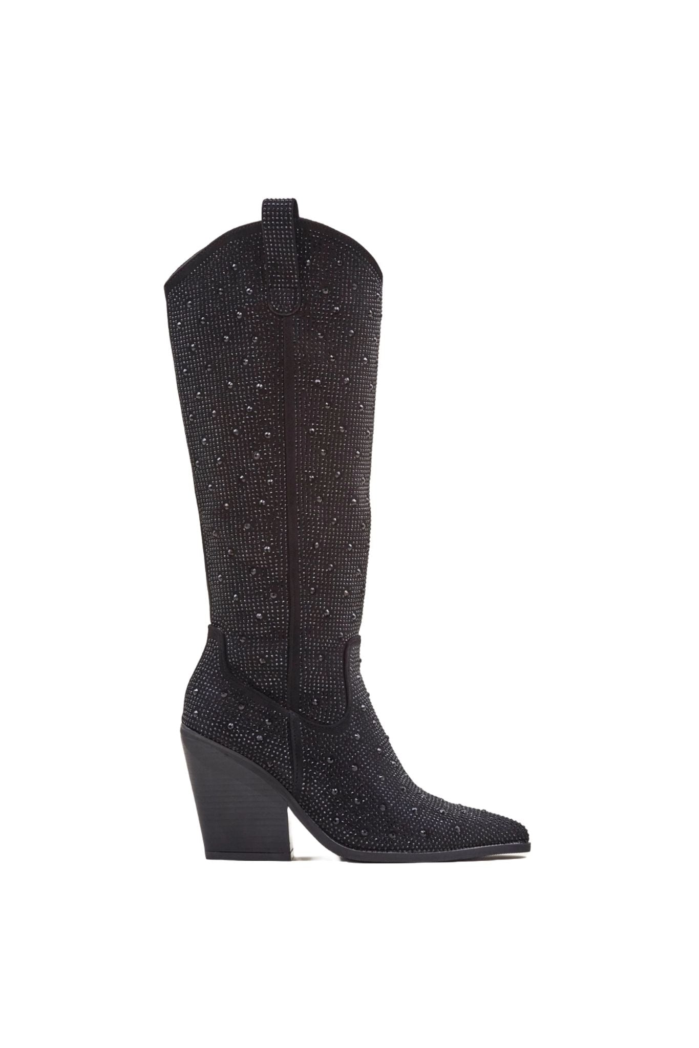 Santiags Noires à Paillettes et Strass
