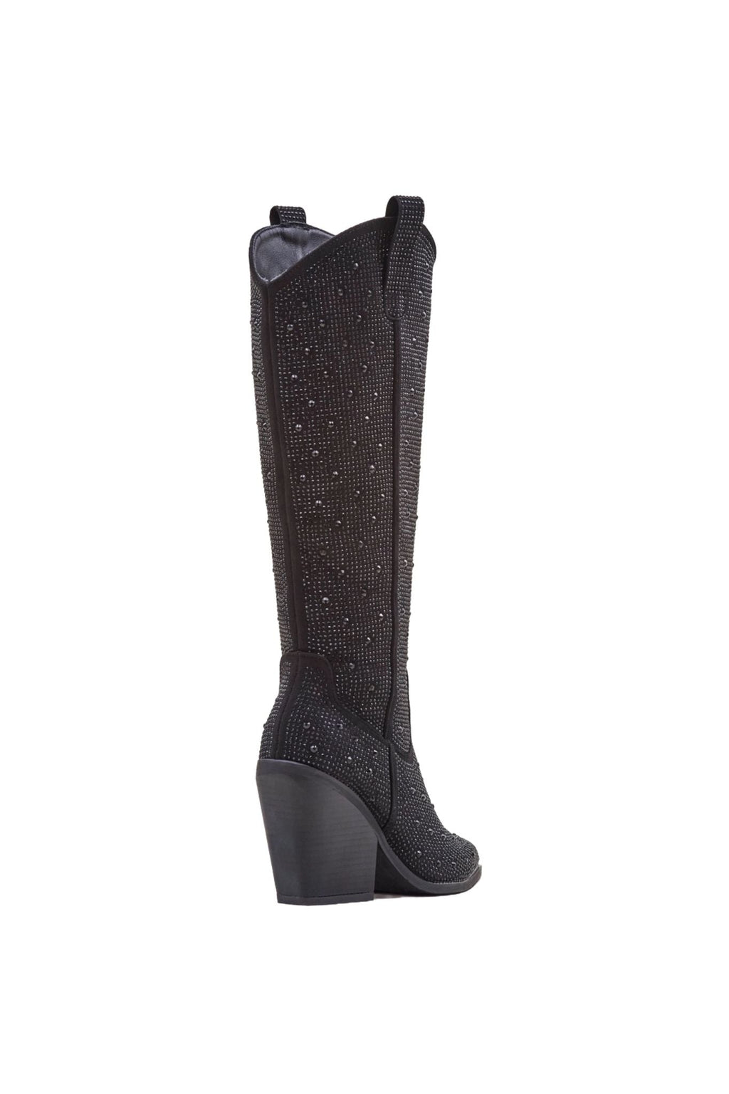 Santiags Noires à Paillettes et Strass