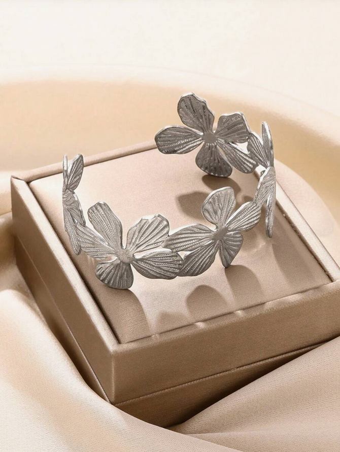 BRACELET FLEURS LARGES - OR