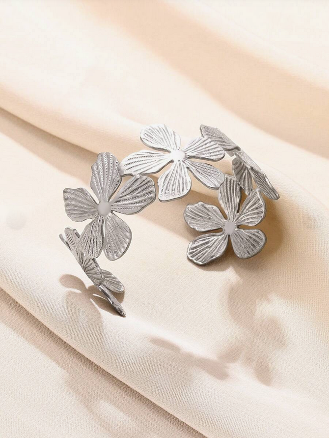 BRACELET FLEURS LARGES - OR