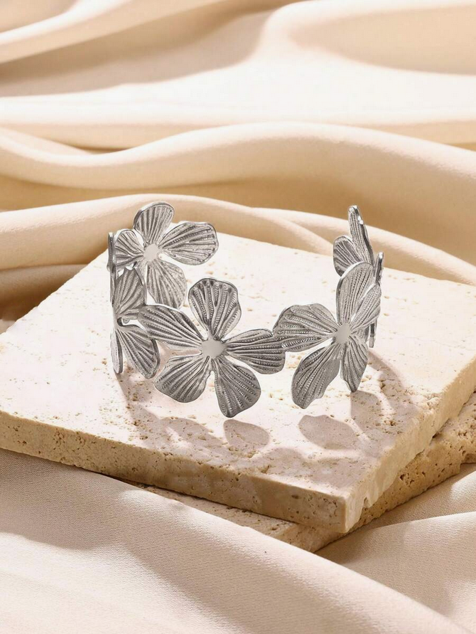 BRACELET FLEURS LARGES - OR